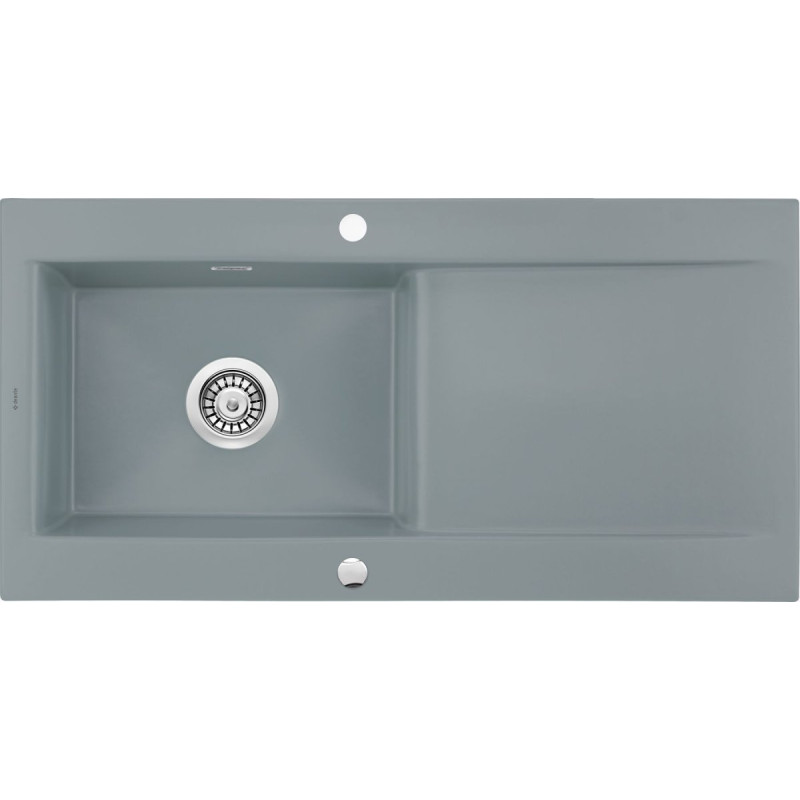 Nowoczesny Zlewozmywak Ceramiczny Sabor 1-Komorowy Szary Mat z Ociekaczem 111x51