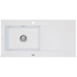 Ceramiczny zlewozmywak Sabor 1-komorowy z ociekaczem 111x51 biały mat - styl i funkcjonalność