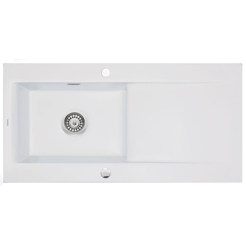 Ceramiczny zlewozmywak Sabor 1-komorowy z ociekaczem 111x51 biały mat - styl i funkcjonalność