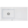 Ceramiczny zlewozmywak Sabor 1-komorowy z ociekaczem 111x51 biały mat - styl i funkcjonalność
