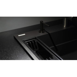 Elegancki Zlewozmywak Granitowy Nero, Matowy Design, 1 Komora, Magnetyczne Wykończenie