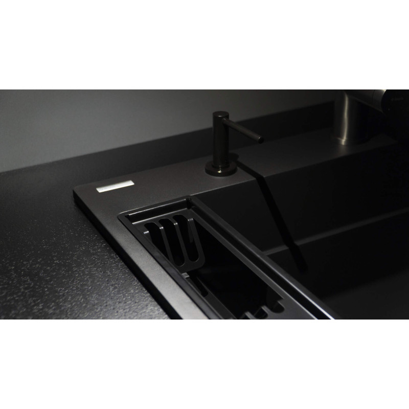 Elegancki Zlewozmywak Granitowy Nero, Matowy Design, 1 Komora, Magnetyczne Wykończenie