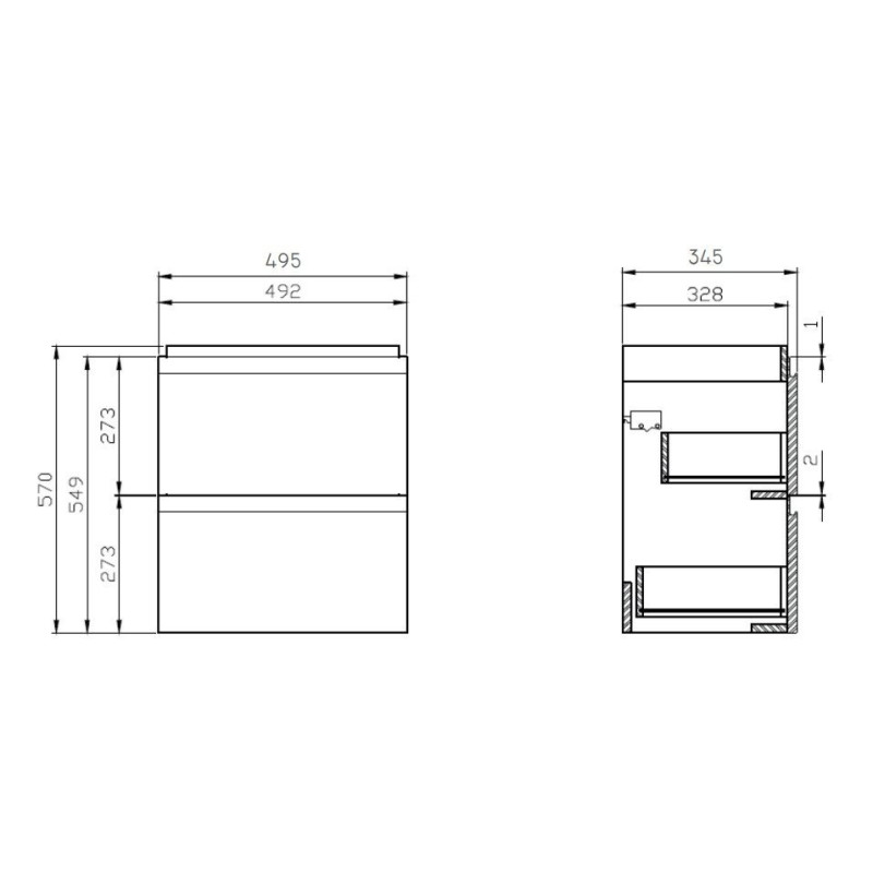 Elegancka szafka z umywalką MODUO SLIM 50 w kolorze szarym - Styl i funkcjonalność!