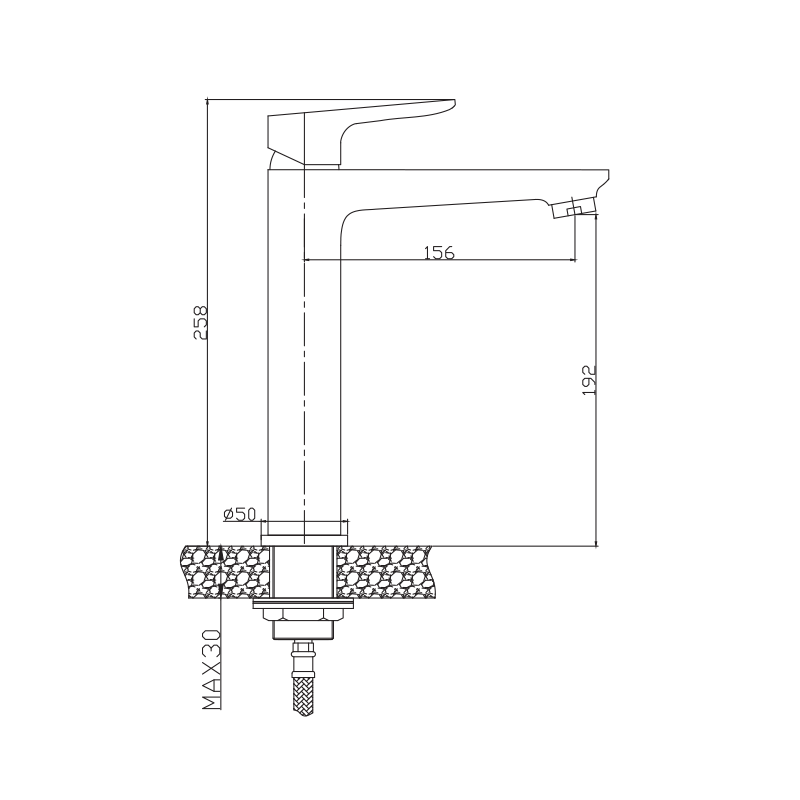 Stylowy Wysoka Bateria Umywalkowa Dokos Czarny/Chrom – Elegancja do Twojej Łazienki
