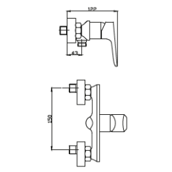 Nowoczesna bateria natryskowa Dokos w kolorze czarno-chromowym BN-19-004