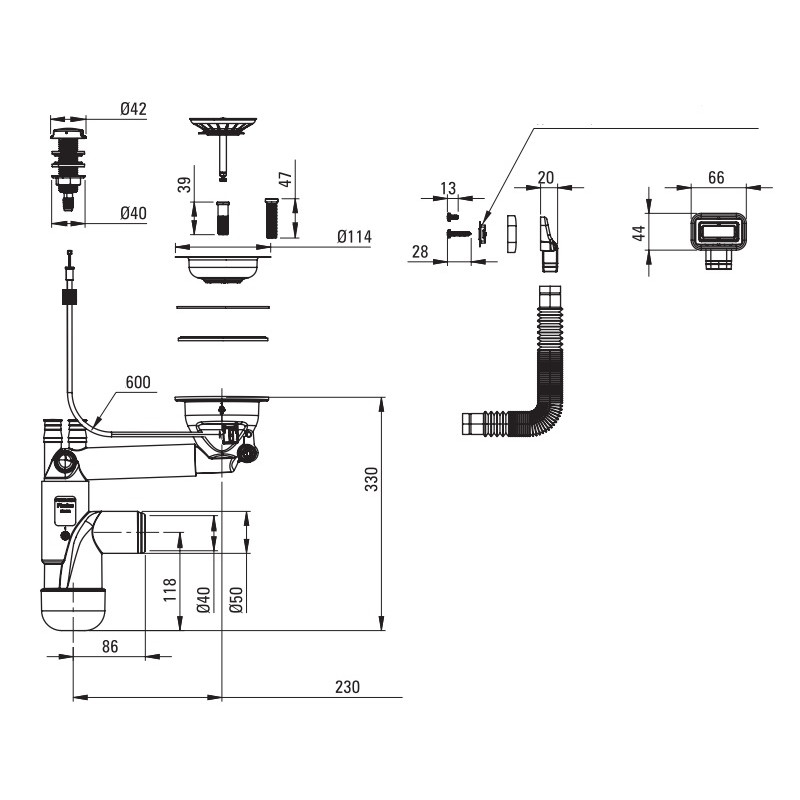 Deante Syfon Teleskopowy do Zlewu Granitowego 1K - Kompaktowa Oszczędność Miejsca!