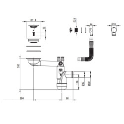 Syfon Space-Saver do Zlewozmywaka Granitowego, 1-Komorowy, Stalowy Praktyczność i Styl!