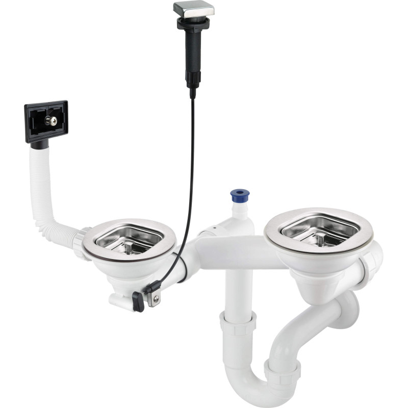 Wytrzymały Syfon Stalowy ze Złączem dla Zmywarki/Pralki – Idealny dla Twojej Kuchni!