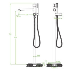 Luksusowa bateria wolnostojąca PRETTO Chrom z serwisem dojazdowym i 8-letnią gwarancją