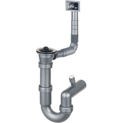 Syfon Zlewozmywakowy 1-komorowy Stalowy z Odpływem 2" i Przyłączem do Zmywarki - Niezbędnik Kuchni!