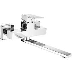 Kvadrato Chrome BLQ_080D: Ścienna Bateria z Ruchomą Wylewką - Elegancja i Funkcjonalność