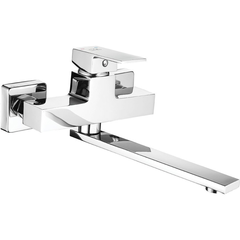 Kvadrato Chrome BLQ_080D: Ścienna Bateria z Ruchomą Wylewką - Elegancja i Funkcjonalność