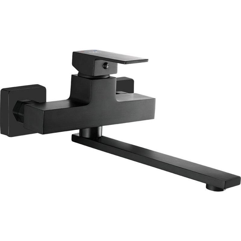 Czarna Bateria Ścienna KVADRATO Jednouchwytowa - Elegancja i Funkcjonalność w Twojej Kuchni