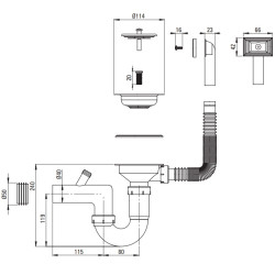 Deante Syfon Stalowy 3.5'' do Zlewów z Przyłączem AGD – Odpływ i Przelew w Jednym!