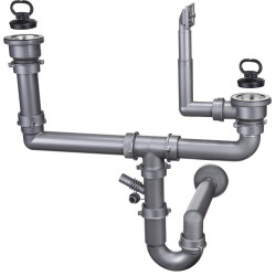 Syfon Stalowy 2-komorowy z Możliwością Podłączenia Zmywarki - Solidność i Funkcjonalność