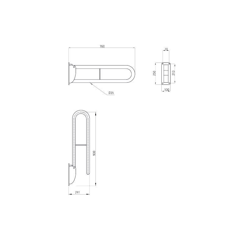 Niezawodny stalowy uchwyt przyścienny Vital - składany, oszczędzaj miejsce!