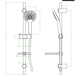 Elegancki Zestaw Prysznicowy SECA z Drążkiem – Chromowany Komfort NLS_01A1
