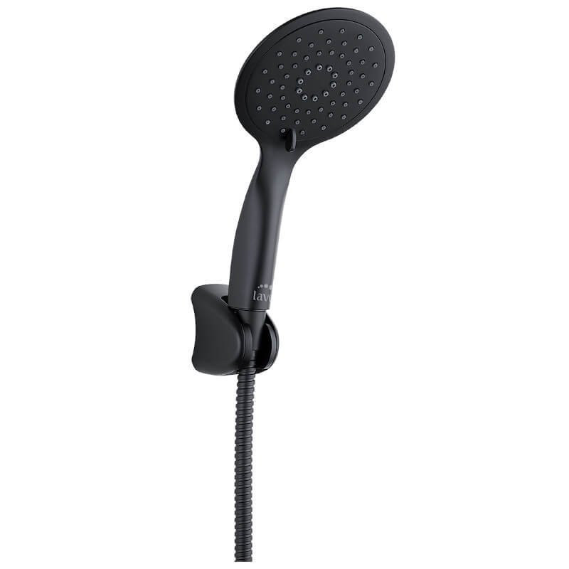 Luksusowy Zestaw Prysznicowy FINO Czarny - 3 Strumienie, Antykamień, Design Premium