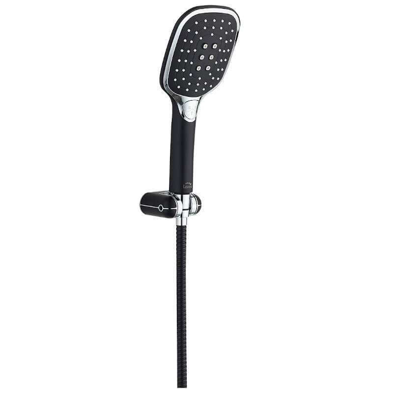 Zestaw Prysznicowy ZORITA 3-Funkcyjny, Czarno-Chrom, z Systemem Antykamień i Antyskręt