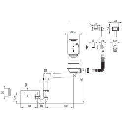 Syfon Przestrzeni Premium do Granitowego Zlewu 1-Komorowego - Oszczędność i Styl Nero
