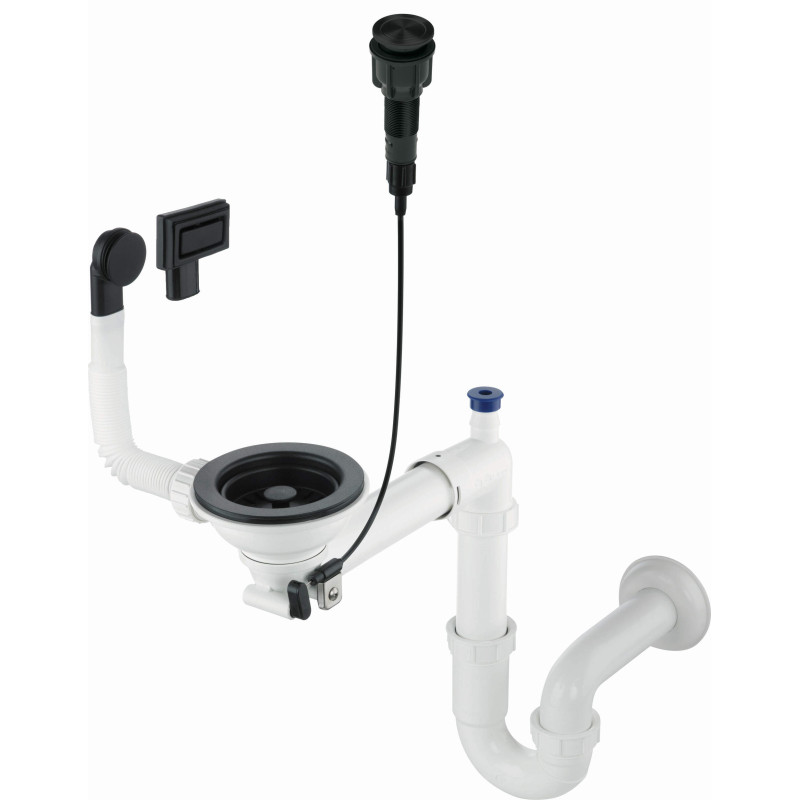 Nero Syfon Granitowy "Elegance" do Zlewozmywaka 1-Komorowego z Funkcją Space-Saver