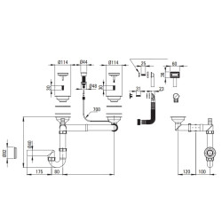 Syfon Space-Saver Nero do Zlewozmywaków Granitowych 1.5 i 2 Komorowych - Kompaktowy i Stylowy