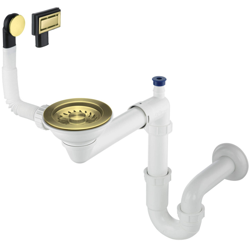 Złoty Syfon Space-Saver Deante - Oszczędność Miejsca dla Granitowego Zlewozmywaka!