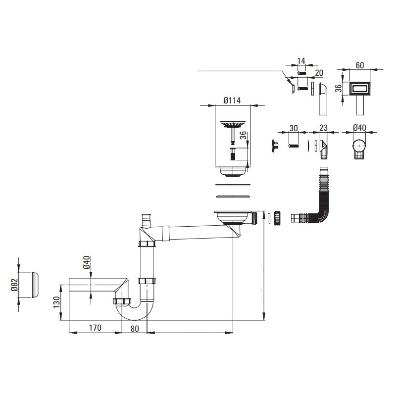 Złoty Syfon Space-Saver Deante - Oszczędność Miejsca dla Granitowego Zlewozmywaka!