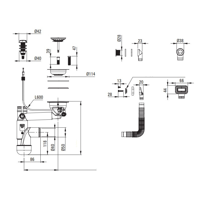 Złoty Syfon Space-Saver Deante do Zlewozmywaka 1-komorowego - Elegancja i Funkcjonalność