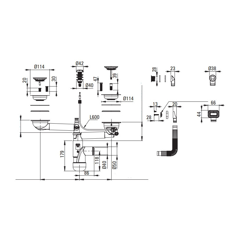 Złoty Syfon Space-Saver Deante do Zlewów Granitowych - Styl i Funkcjonalność w Jednym