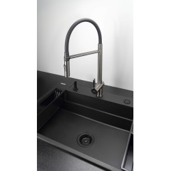 Nowoczesny Zestaw Nero - Magnetyczne Stalowe Akcesoria Kuchenne Matowe 97x408x95 mm