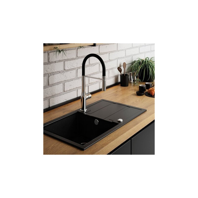 Luksusowy zlewozmywak granitowy Barbados czarny – styl i trwałość w Twojej kuchni