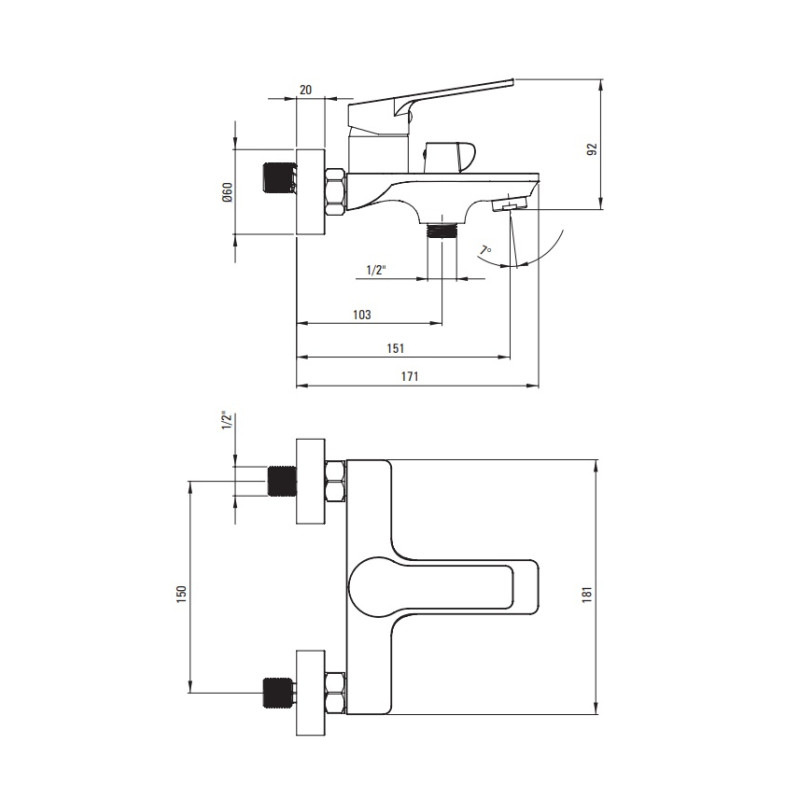 LOCO Chromowa Bateria Ścienna z Aeratorem – Elegancja i Funkcjonalność w Jednym