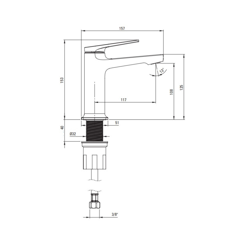 Deante IVO Chrom - Stylowy Mosiężny Mieszacz Łazienkowy z Jednym Uchwytem