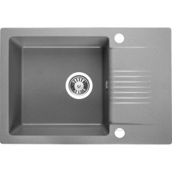Szary Zlewozmywak Granitowy Celia 1-komorowy 440x650 mm - Elegancja i Wytrzymałość w Twojej Kuchni