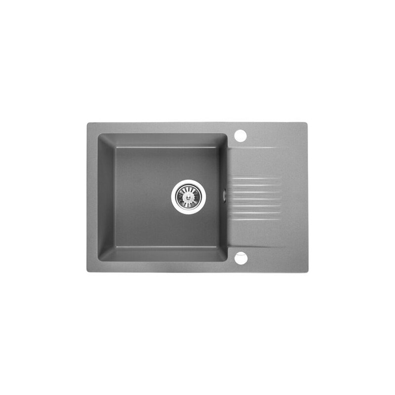 Szary Zlewozmywak Granitowy Celia 1-komorowy 440x650 mm - Elegancja i Wytrzymałość w Twojej Kuchni