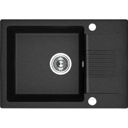 Wytrzymały zlew granitowy CELIA 1-komorowy, czarny, 440x650mm - elegancja i funkcjonalność