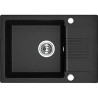 Laveo Celia zlewozmywak granitowy czarne 440x650 1-komorowy