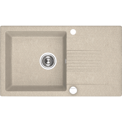 Elegancki Zlewozmywak Granitowy Celia 1-komorowy Beżowy z Syfonem - Odporność i Styl!