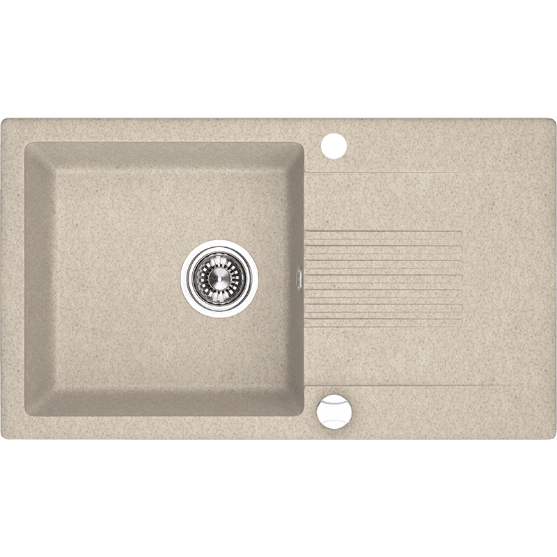 Elegancki Zlewozmywak Granitowy Celia 1-komorowy Beżowy z Syfonem - Odporność i Styl!