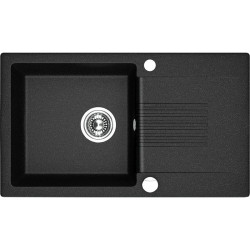 Czarny zlewozmywak granitowy CELIA 1-komorowy 760x440mm, trwały i elegancki wybór do kuchni