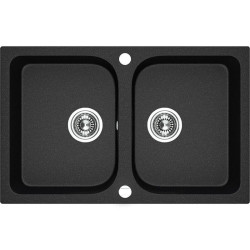 Celia Elegance: Dwukomorowy Zlewozmywak Granitowy 480x760mm, Styl i Funkcjonalność