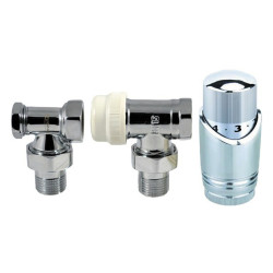 Stylowy Zestaw Termostatyczny Kątowy - Chromowana Głowica, Model CD-79-K15