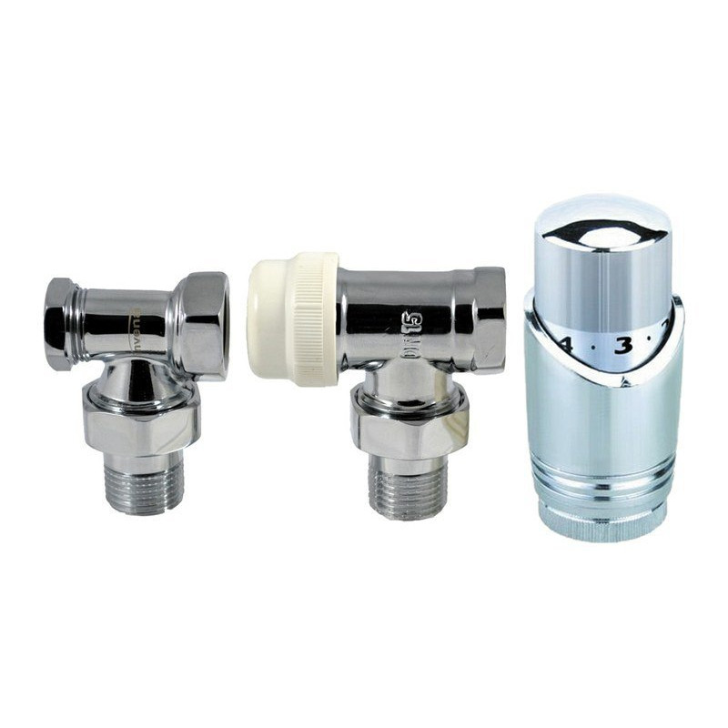 Stylowy Zestaw Termostatyczny Kątowy - Chromowana Głowica, Model CD-79-K15