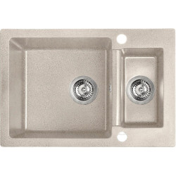 Luksusowy Zlewozmywak CELIA 1,5-komory Beżowy 440x650mm - Wytrzymałość i Styl do Twojej Kuchni