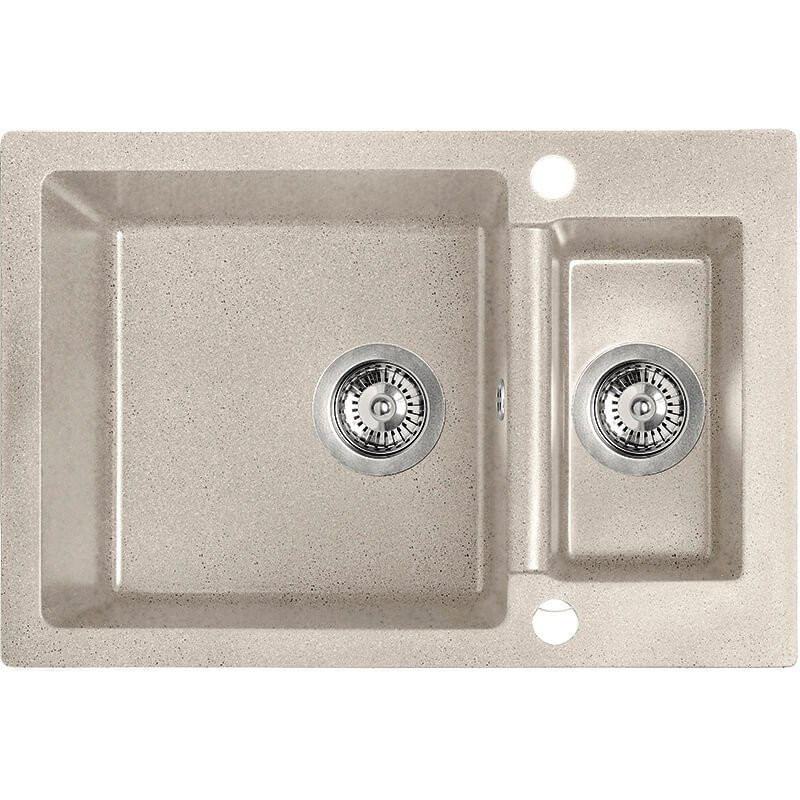 Luksusowy Zlewozmywak CELIA 1,5-komory Beżowy 440x650mm - Wytrzymałość i Styl do Twojej Kuchni