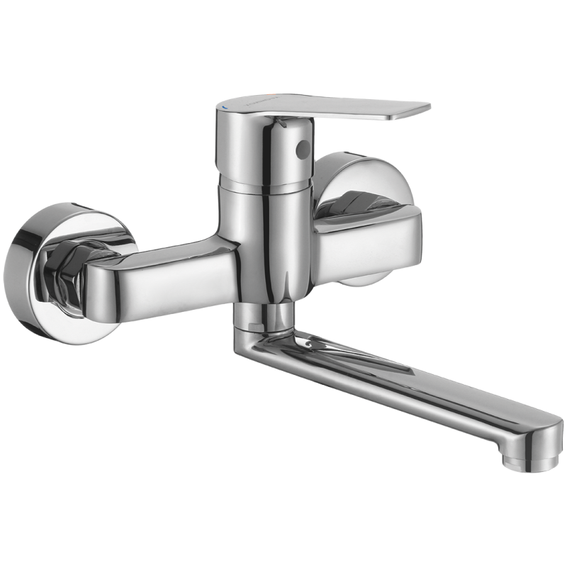 BORGO Chromowana Bateria Ścienna z Ruchomą Wylewką – Jednouchwytowy Komfort