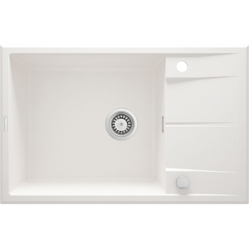 Granitowy Zlewozmywak Eridan 76x46 z Ociekaczem - Elegancja w Alabastrze!