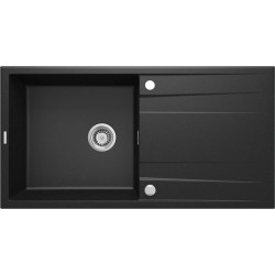 Zlewozmywak granitowy Eridan, 1-komorowy z ociekaczem, grafit-metalik 100x52 cm