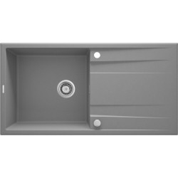 Granitowy zlewozmywak Eridan: funkcjonalność i styl w jednym, szary metalik 100x52 cm